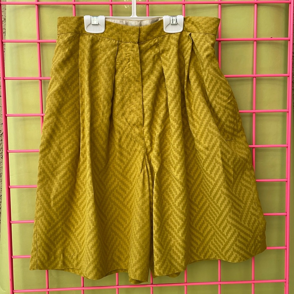 Vintage yellow mustard Seen Warn Kept viscous high waisted shorts